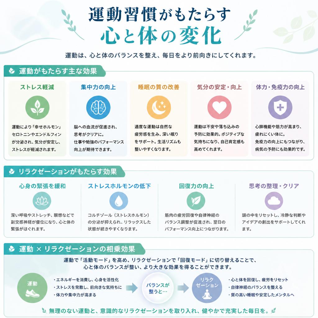 運動とリラクゼーションのシナジー