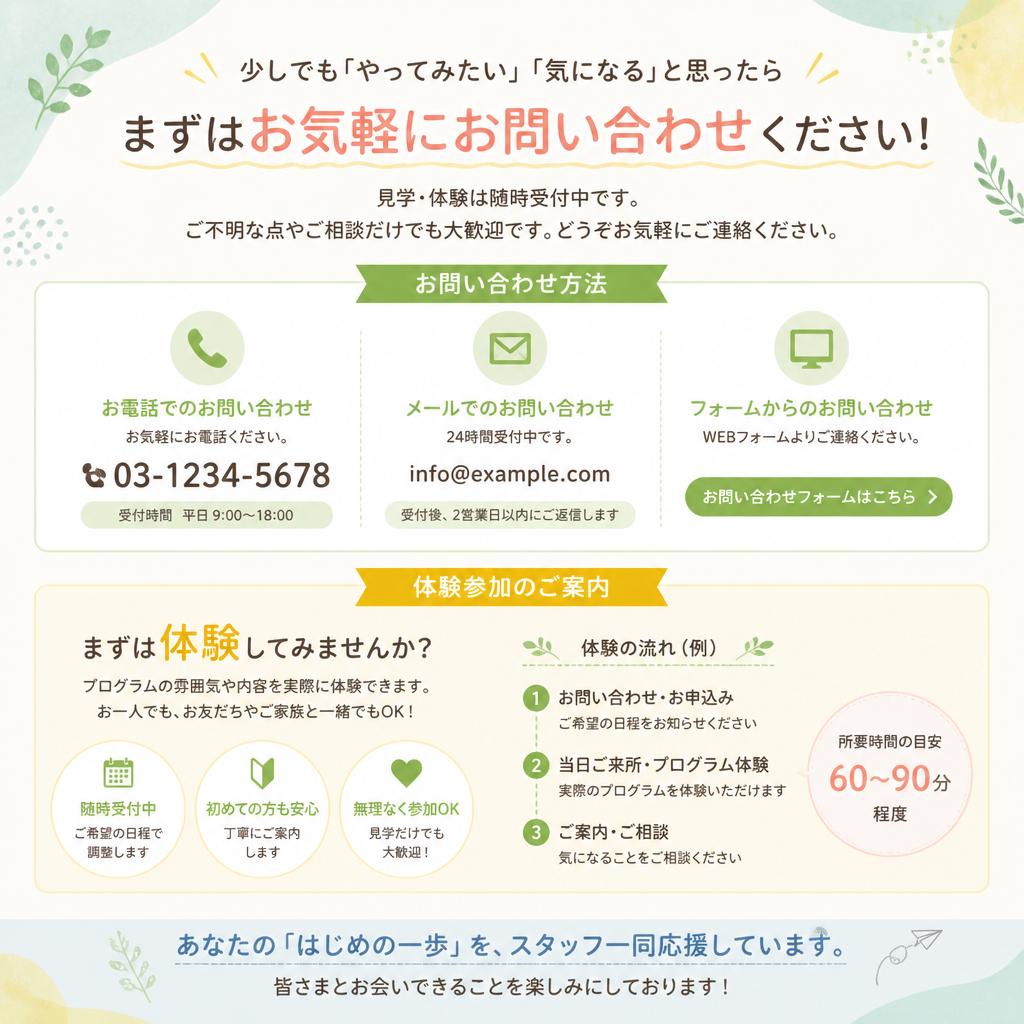 今すぐお問い合わせを！